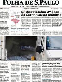 Capa do jornal Folha de S.Paulo 06/01/2021