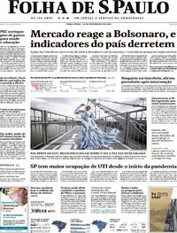 Capa do jornal Folha de S.Paulo 23/02/2021