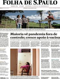 Capa do jornal Folha de S.Paulo 24/01/2021
