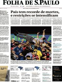 Capa do jornal Folha de S.Paulo 26/02/2021