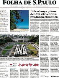 Capa do jornal Folha de S.Paulo 28/01/2021
