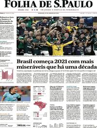 Capa do jornal Folha de S.Paulo 31/01/2021