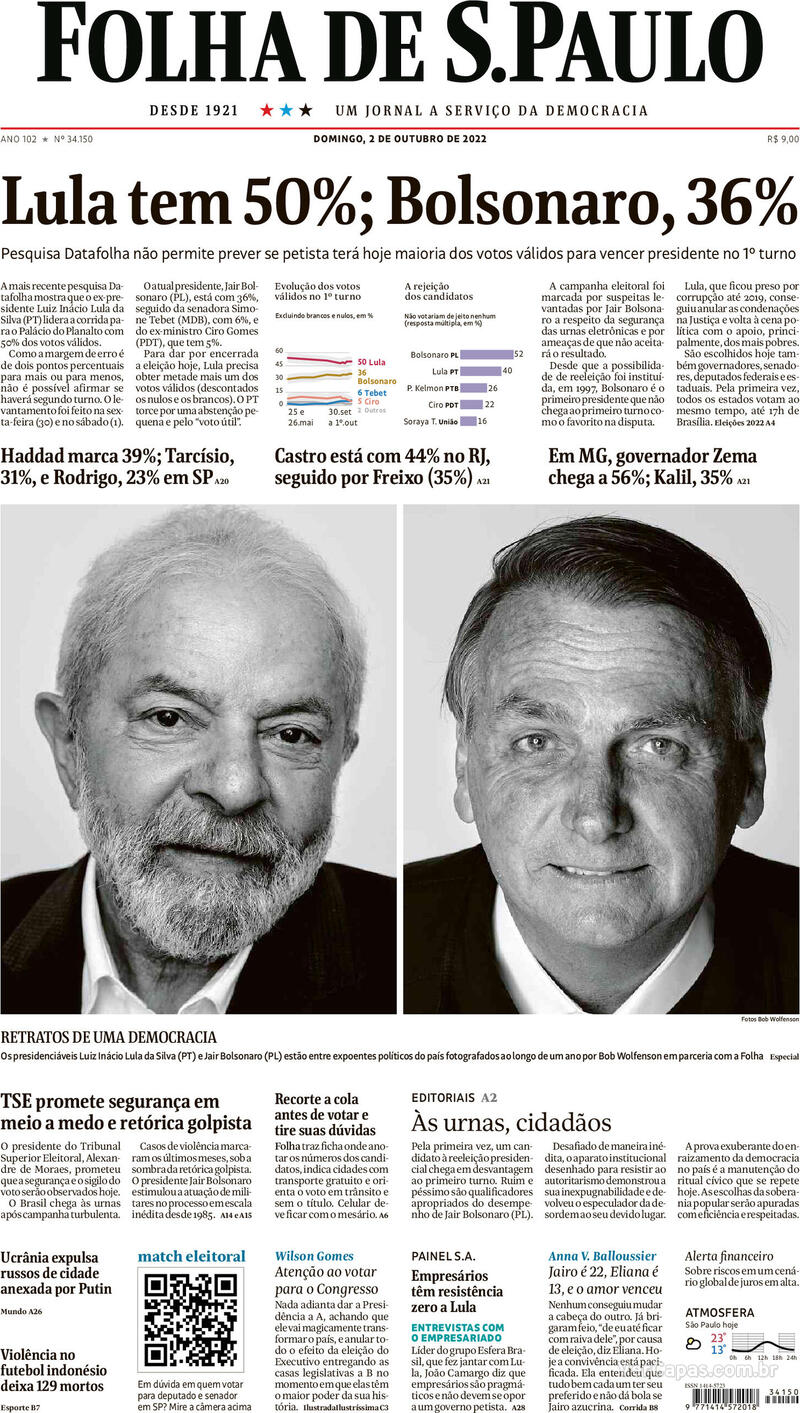 Capa Folha De S Paulo Sexta De Agosto De