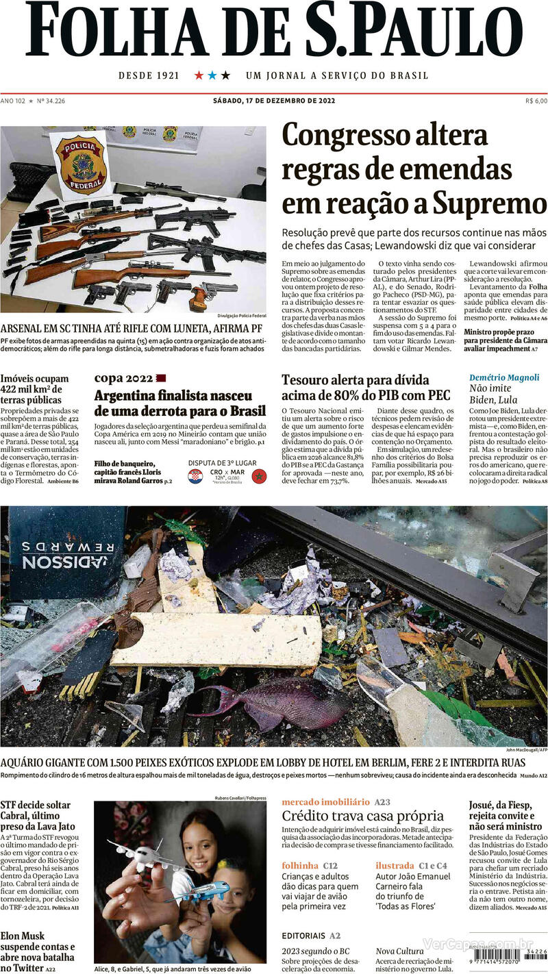 Capa Folha De Spaulo Quarta14 De Dezembro De 2022 7782