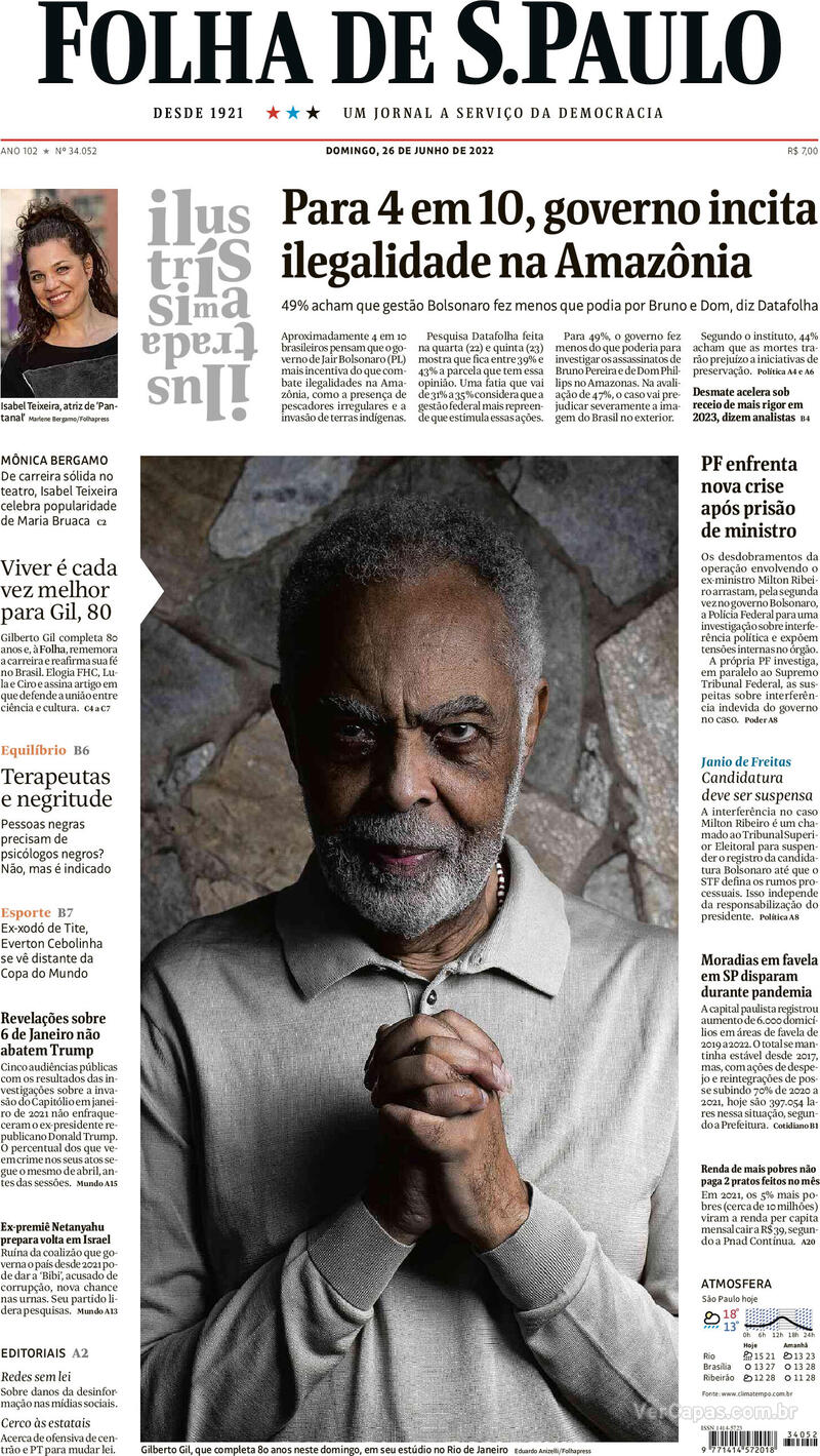 Capa Folha De S.Paulo Sábado,23 De Abril De 2022