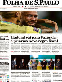 Capa do jornal Folha de S.Paulo 10/12/2022