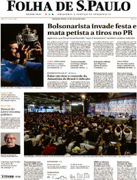 Capa Folha de S.Paulo 11/07/2022