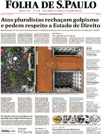 Capa do jornal Folha de S.Paulo 12/08/2022