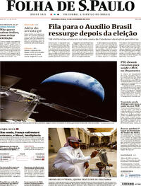 Capa do jornal Folha de S.Paulo 12/12/2022