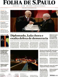 Capa do jornal Folha de S.Paulo 13/12/2022