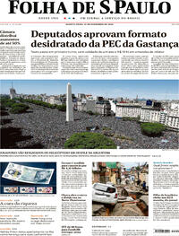 Capa do jornal Folha de S.Paulo 21/12/2022