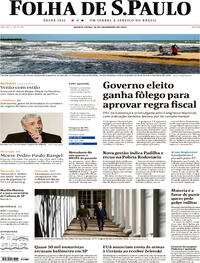 Capa do jornal Folha de S.Paulo 22/12/2022