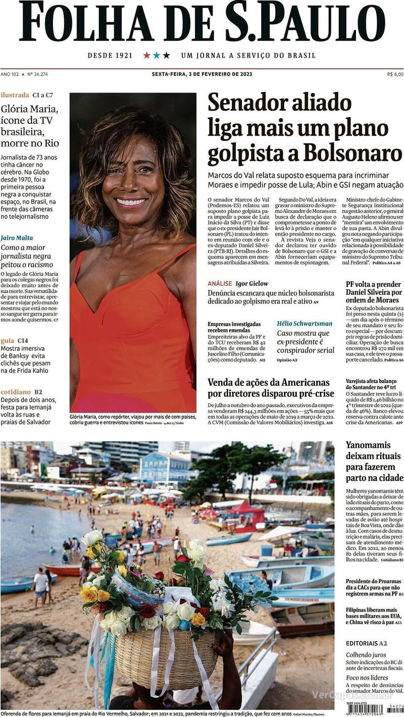 Capa Folha De Spaulo Segunda 2 De Janeiro De 2023 7400