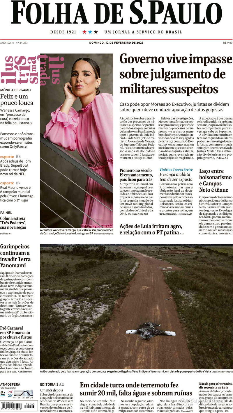 Capa Folha De Spaulo Domingo22 De Janeiro De 2023 6882