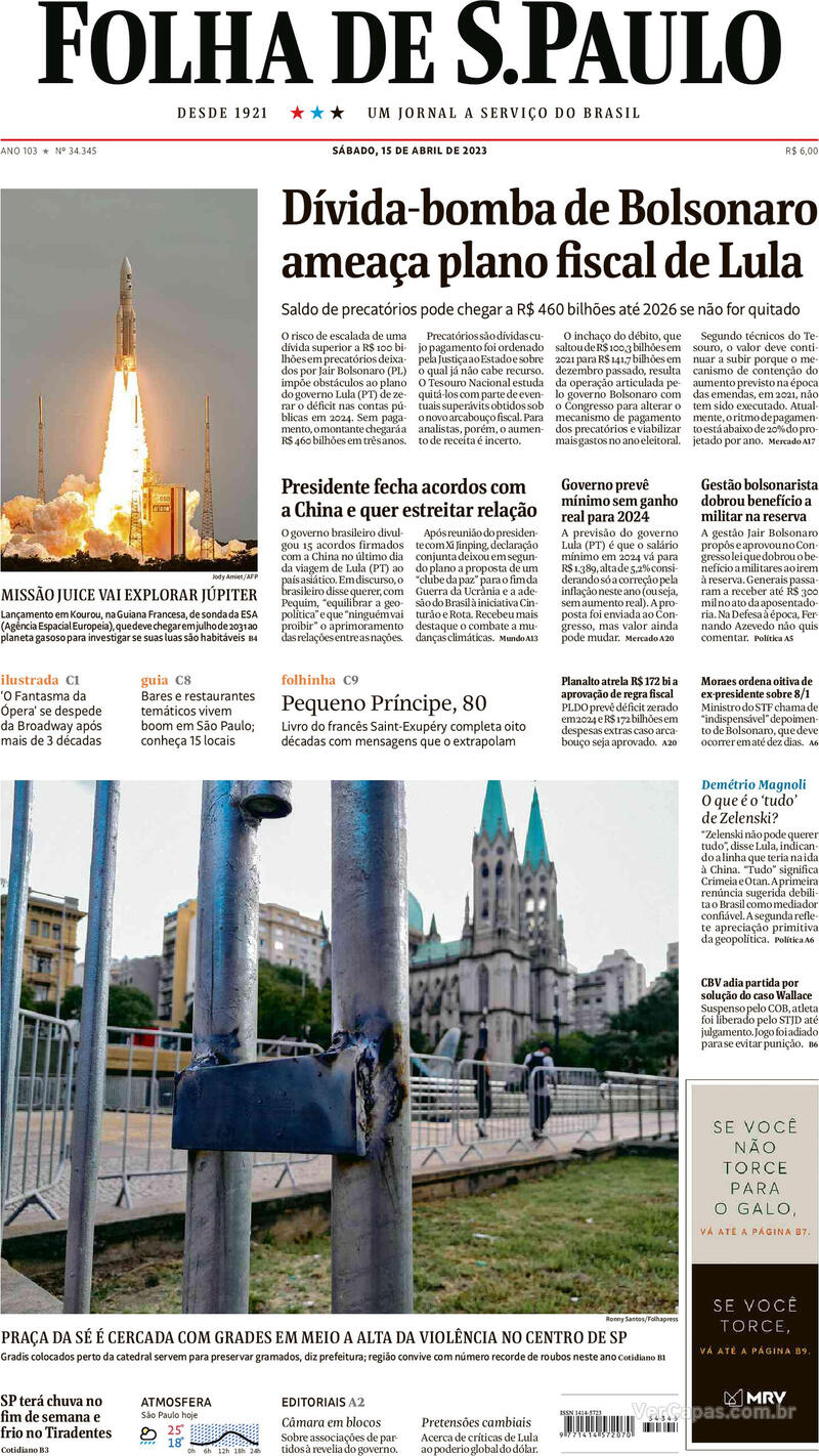 Capa Folha De Spaulo Quarta 8 De Março De 2023 3047