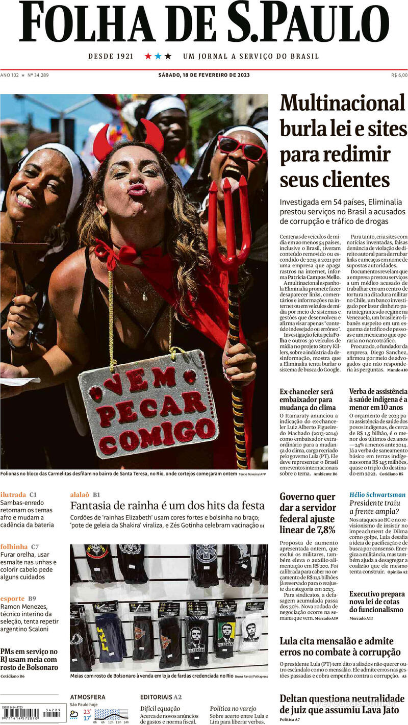 Capa Folha De Spaulo Sexta27 De Janeiro De 2023 5630