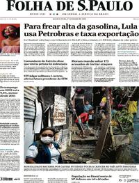 Capa do jornal Folha de S.Paulo 01/03/2023