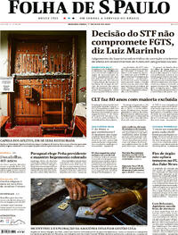 Capa do jornal Folha de S.Paulo 01/05/2023