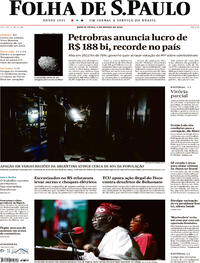 Capa do jornal Folha de S.Paulo 02/03/2023