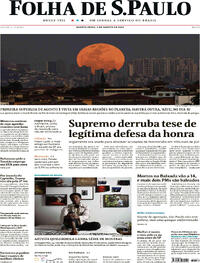 Capa do jornal Folha de S.Paulo 02/08/2023