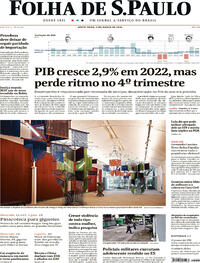 Capa do jornal Folha de S.Paulo 03/03/2023