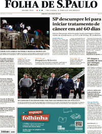 Capa do jornal Folha de S.Paulo 03/06/2023