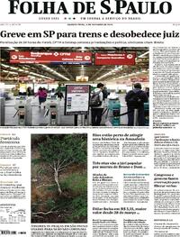 Capa do jornal Folha de S.Paulo 04/10/2023