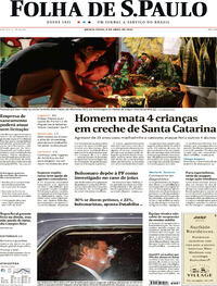 Capa do jornal Folha de S.Paulo 06/04/2023