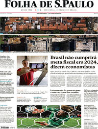 Capa do jornal Folha de S.Paulo 07/08/2023