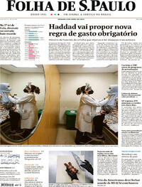 Capa do jornal Folha de S.Paulo 08/04/2023