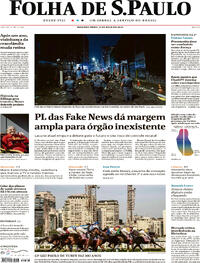 Capa do jornal Folha de S.Paulo 08/05/2023