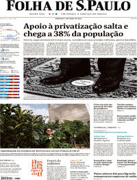 Capa do jornal Folha de S.Paulo 09/04/2023