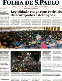 Capa do jornal Folha de S.Paulo 10/01/2023
