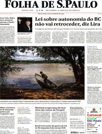 Capa do jornal Folha de S.Paulo 10/02/2023