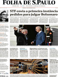 Capa do jornal Folha de S.Paulo 11/02/2023