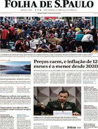Capa do jornal Folha de S.Paulo 12/07/2023