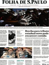 Capa do jornal Folha de S.Paulo 13/07/2023