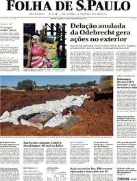 Capa do jornal Folha de S.Paulo 13/09/2023