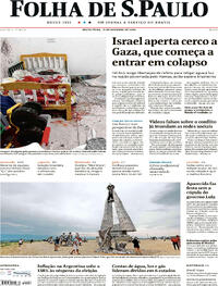 Capa do jornal Folha de S.Paulo 13/10/2023