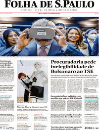 Capa do jornal Folha de S.Paulo 14/04/2023