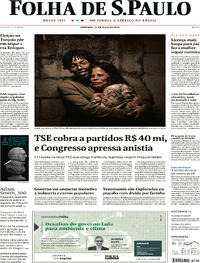 Capa do jornal Folha de S.Paulo 14/05/2023