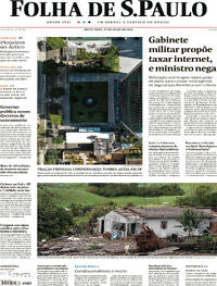 Capa do jornal Folha de S.Paulo 14/07/2023