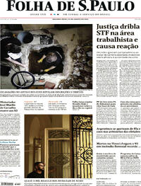 Capa do jornal Folha de S.Paulo 14/08/2023