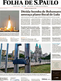 Capa do jornal Folha de S.Paulo 15/04/2023