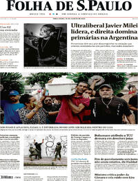 Capa do jornal Folha de S.Paulo 15/08/2023