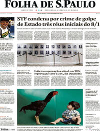 Capa do jornal Folha de S.Paulo 15/09/2023