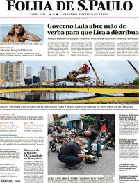 Capa do jornal Folha de S.Paulo 16/02/2023