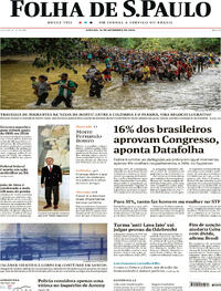 Capa do jornal Folha de S.Paulo 16/09/2023