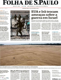 Capa do jornal Folha de S.Paulo 16/10/2023