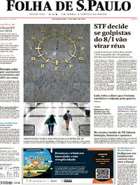 Capa do jornal Folha de S.Paulo 17/04/2023